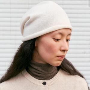 Women's Cream and White Hat